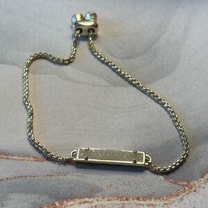 Adjustable Gold Bar Bracelet with iridescent drusy